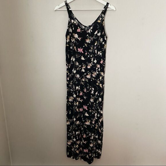 Vero Moda Jumpsuit Simply Easy Floral Pattern Culotte Cropped Casual Black Cute - Picture 2 of 12